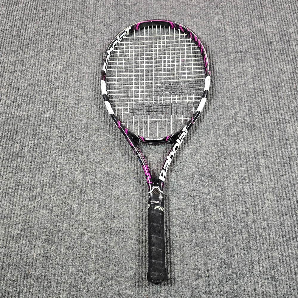 Babolat Pure Drive JR 25 Tennis Racquet 25 In Black Pink Junior Kids Strung